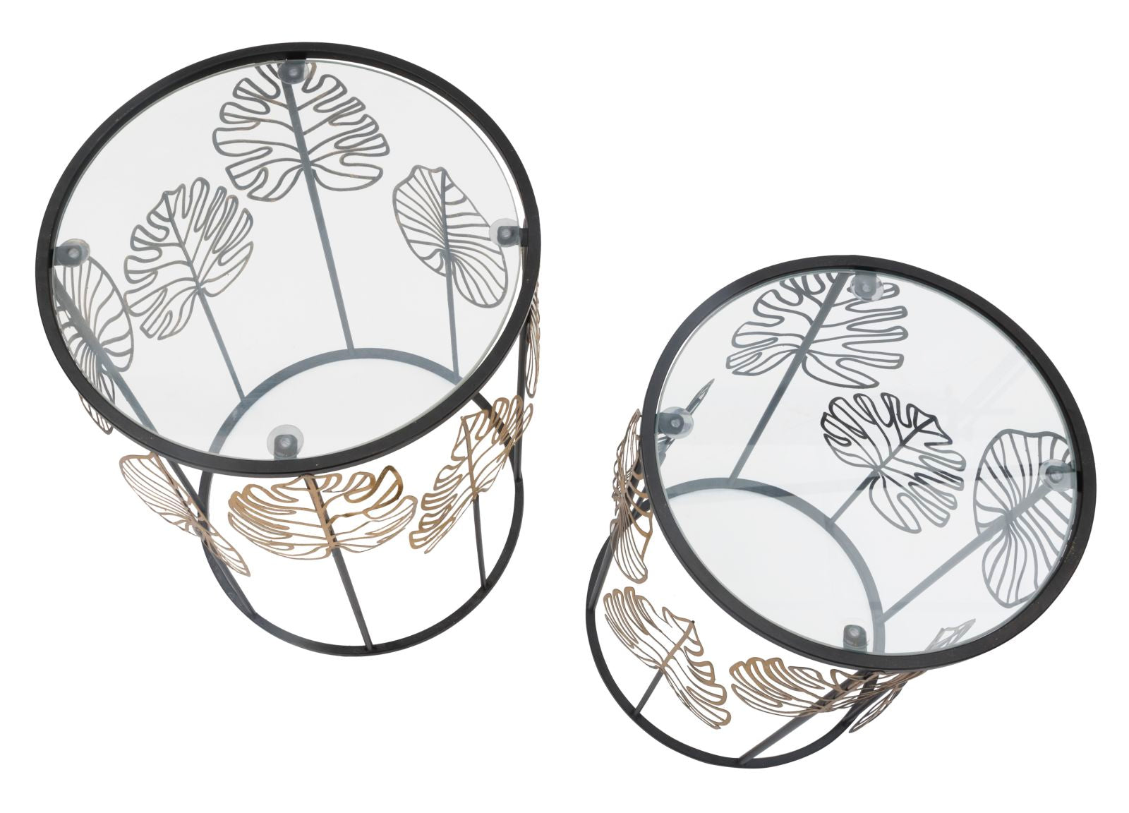 Mesas Redondas Pequenas GLAM – Preto e Dourado