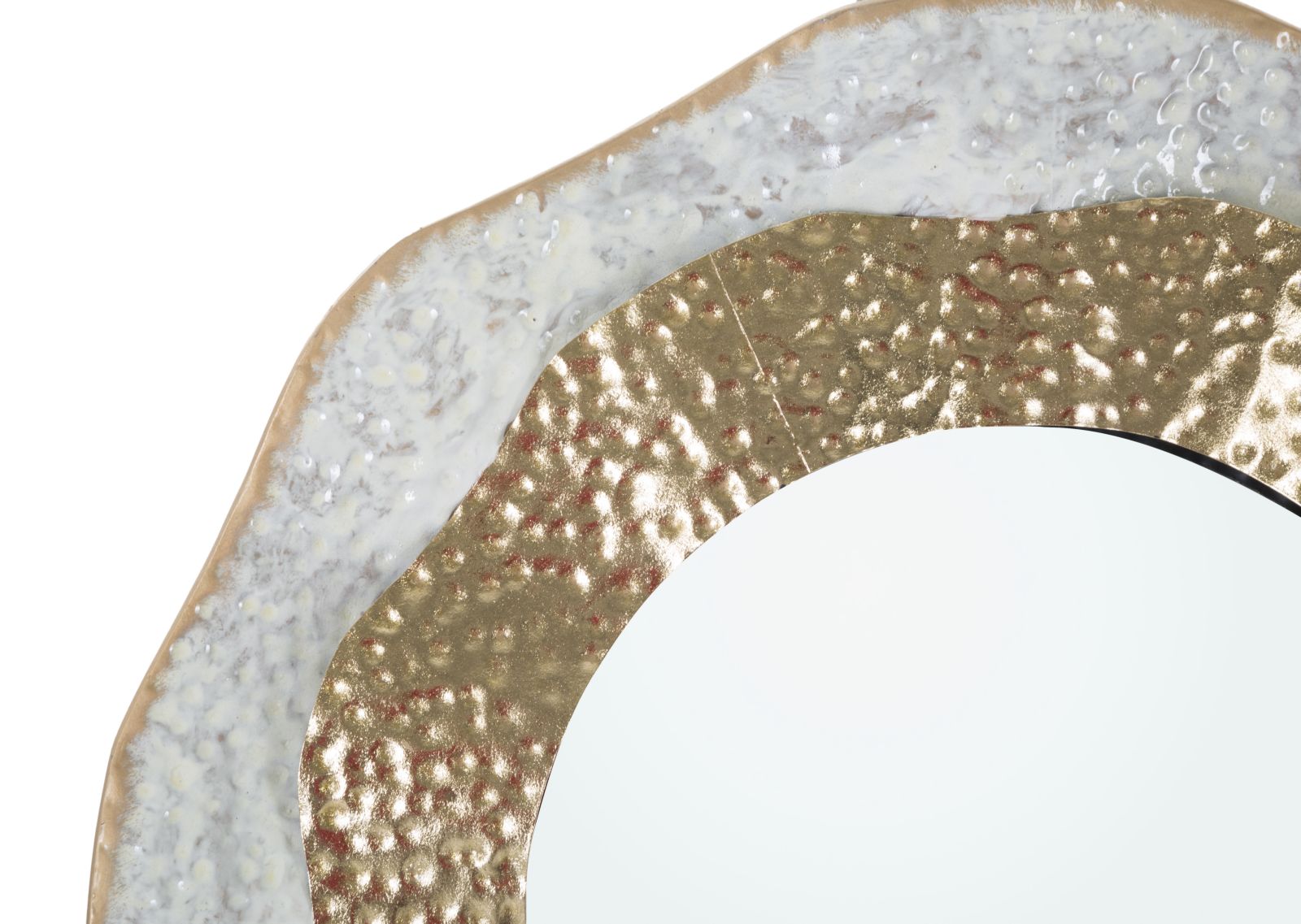 Espelho de Parede GLAM – Dourado e Creme