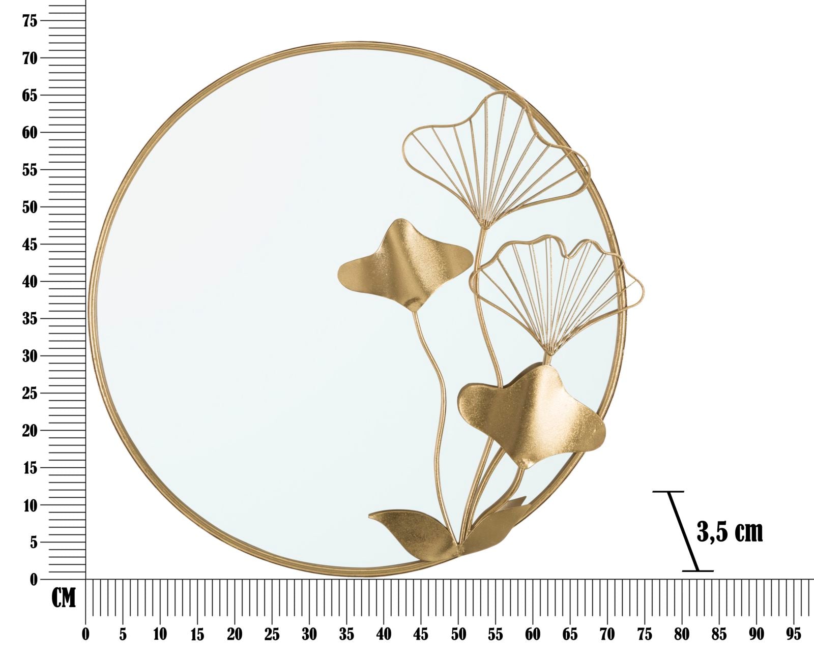 Espelho de Parede Redondo GLAM – Dourado