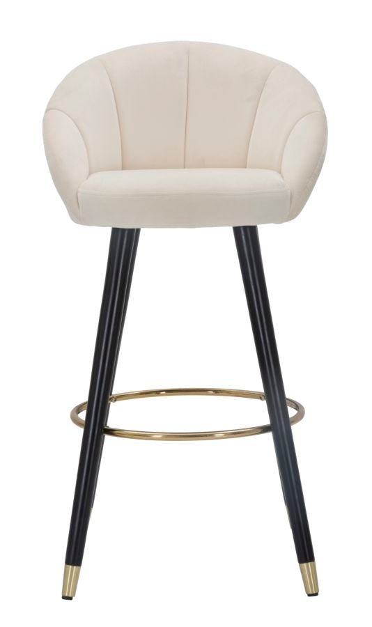 Banco de Bar GLAM – Creme, Dourado e Preto