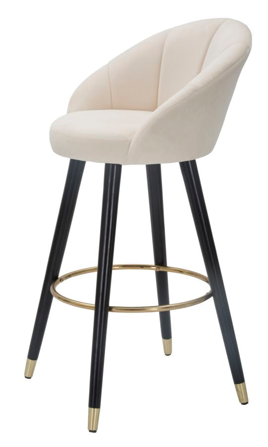 Banco de Bar GLAM – Creme, Dourado e Preto
