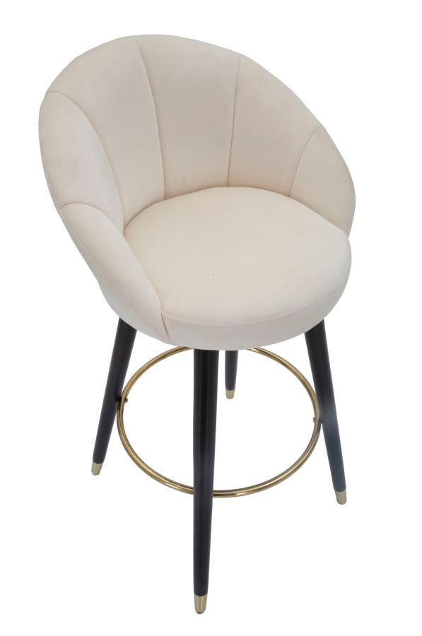 Banco de Bar GLAM – Creme, Dourado e Preto