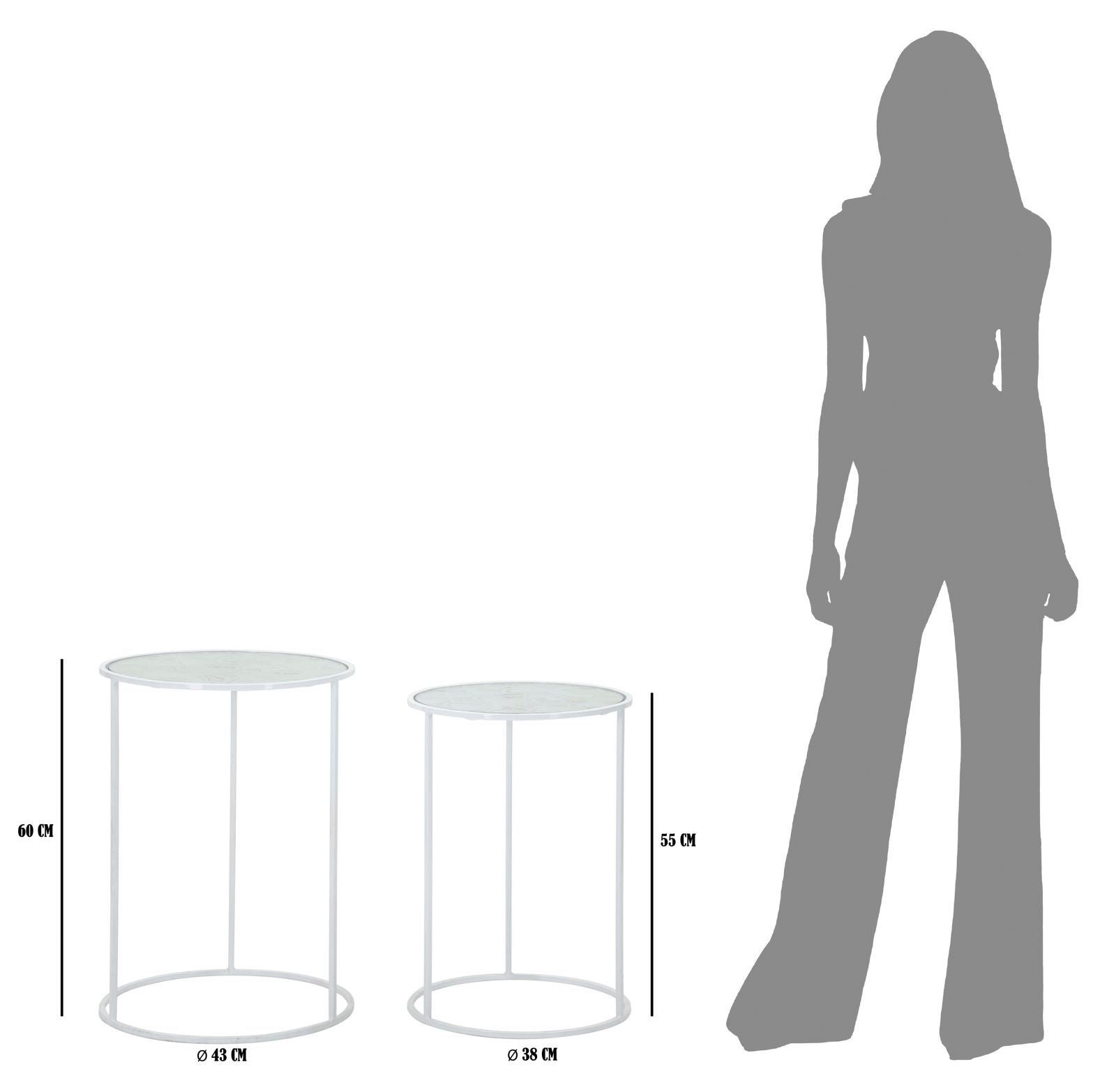 Mesas Redondas Pequenas GLAM – Branco
