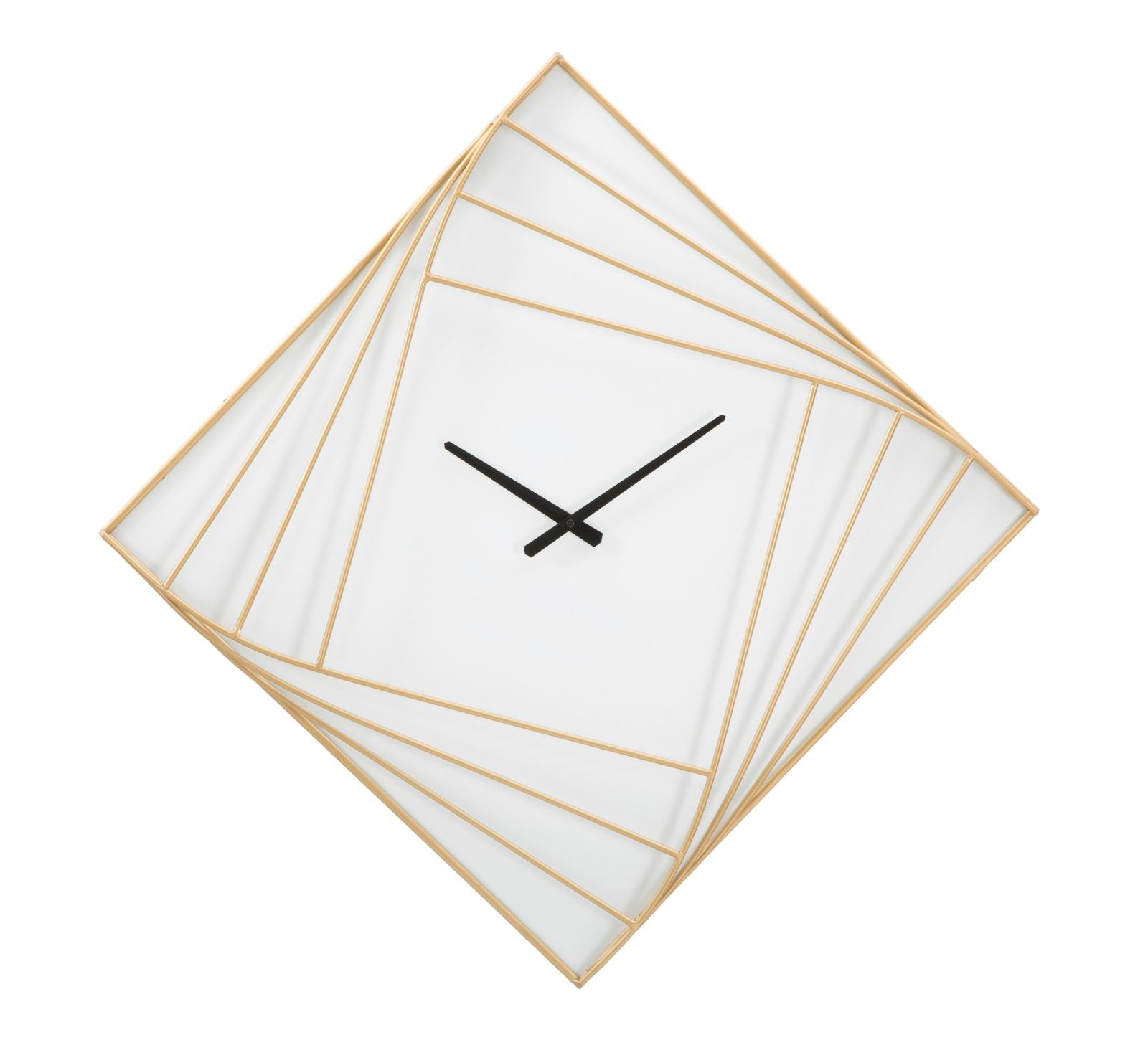 Relógio de Parede Quadrado – Dourado – Metal