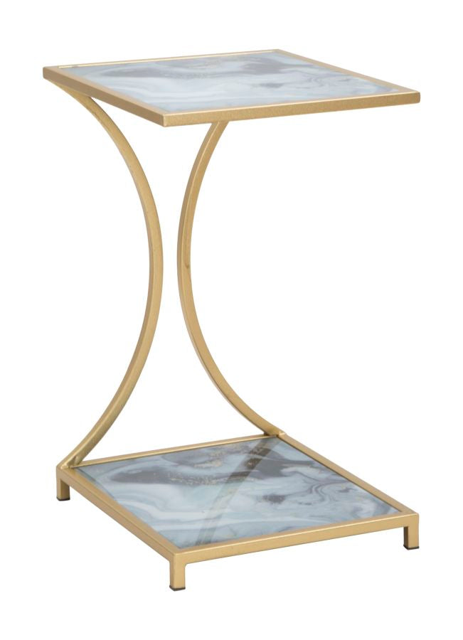 Mesa Quadrada Pequena GLAM – Dourado e Multicolor