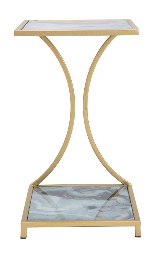 Mesa Quadrada Pequena GLAM – Dourado e Multicolor