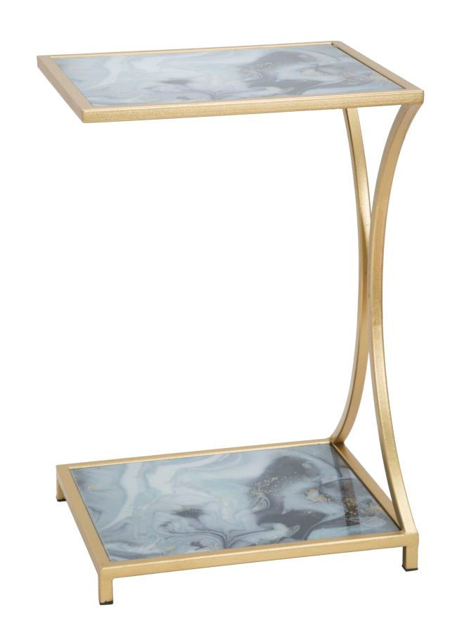 Mesa Quadrada Pequena GLAM – Dourado e Multicolor