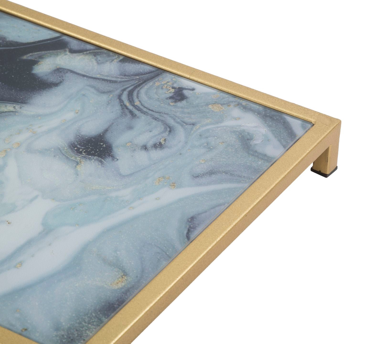 Mesa Quadrada Pequena GLAM – Dourado e Multicolor