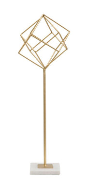 Escultura Metálica Elegante GLAM – Dourado e Branco