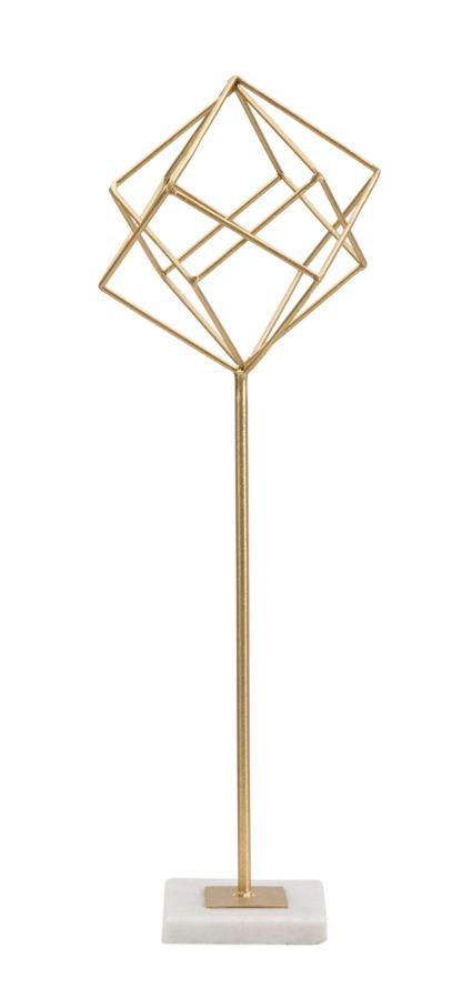 Escultura Metálica Elegante GLAM – Dourado e Branco