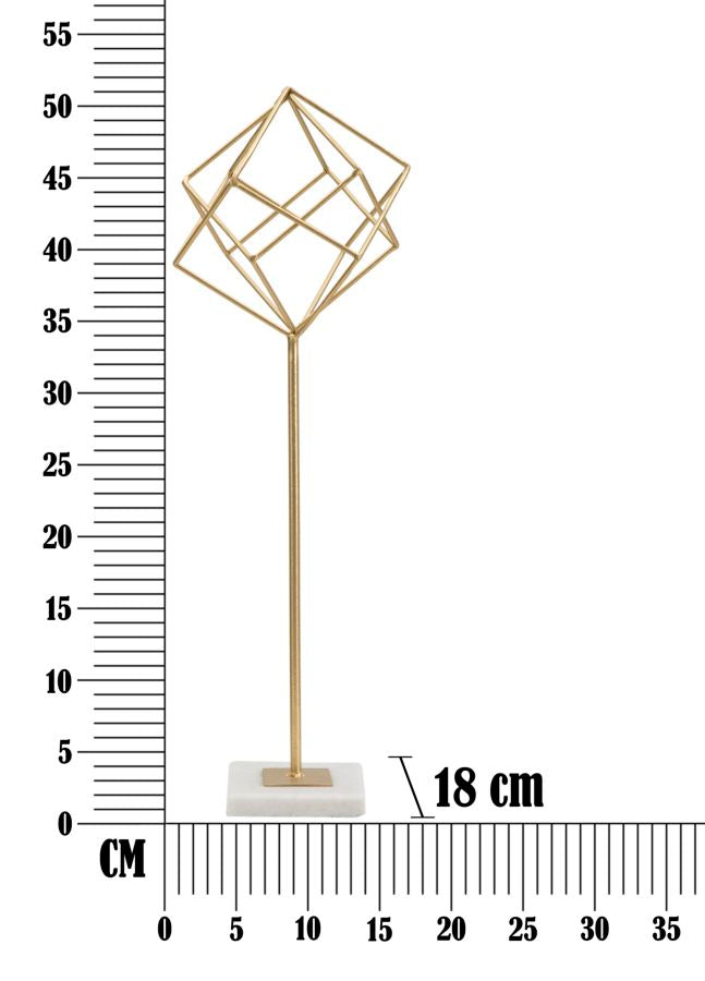 Escultura Metálica Elegante GLAM – Dourado e Branco