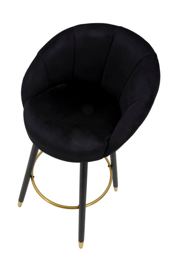 Banco de Bar GLAM – Preto e Dourado
