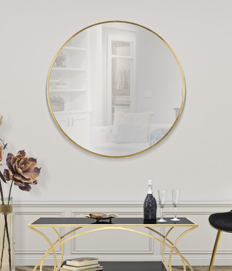 Espelho de Parede Redondo GLAM – Dourado