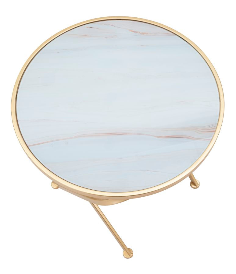 Mesa Redonda Pequena GLAM – Dourado e Multicolor