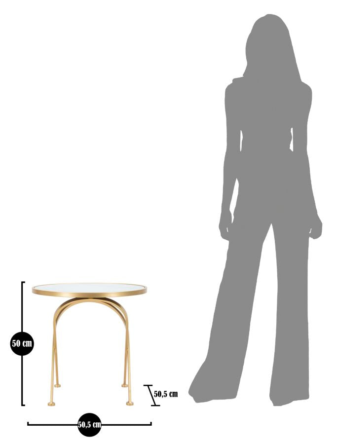Mesa Redonda Pequena GLAM – Dourado e Multicolor