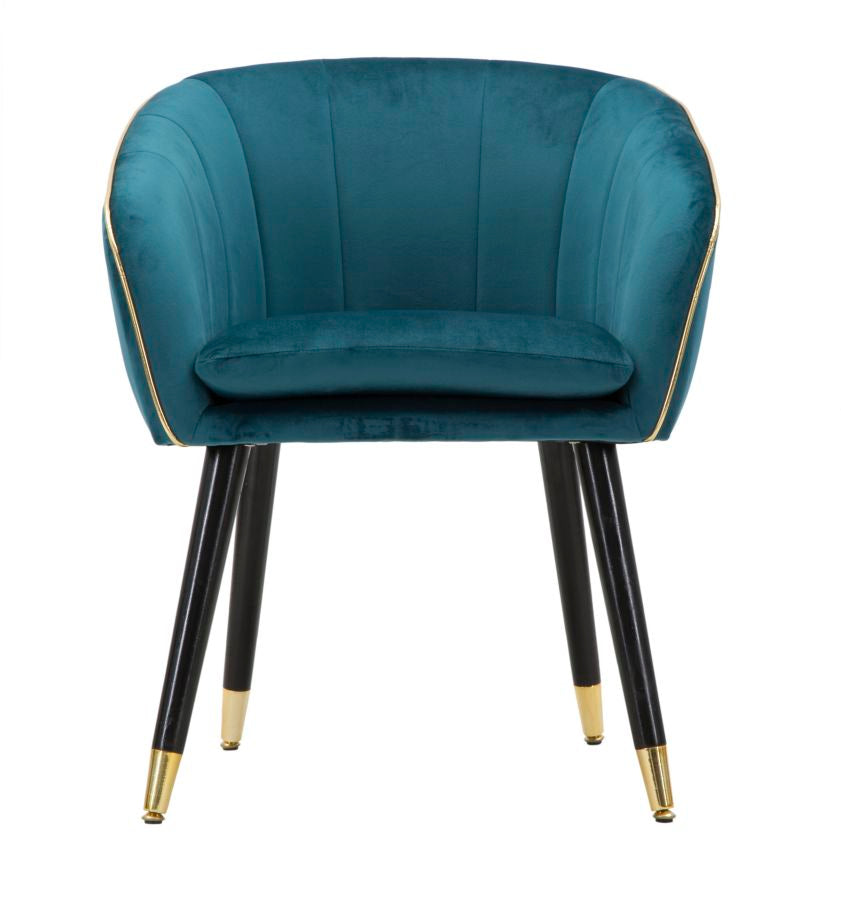 Poltrona GLAM – Azul Petróleo, Dourado e Preto