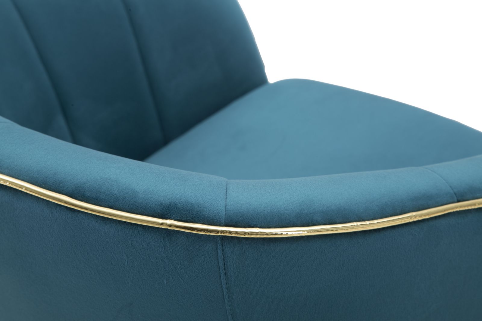 Poltrona GLAM – Azul Petróleo, Dourado e Preto