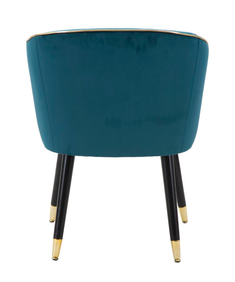 Poltrona GLAM – Azul Petróleo, Dourado e Preto