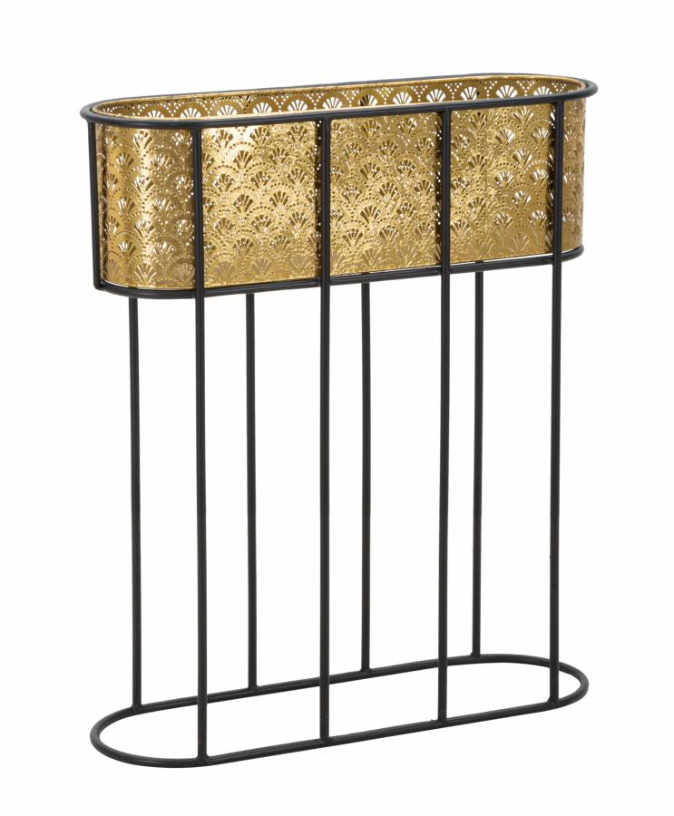 Vaso Oval GLAM – Dourado e Preto