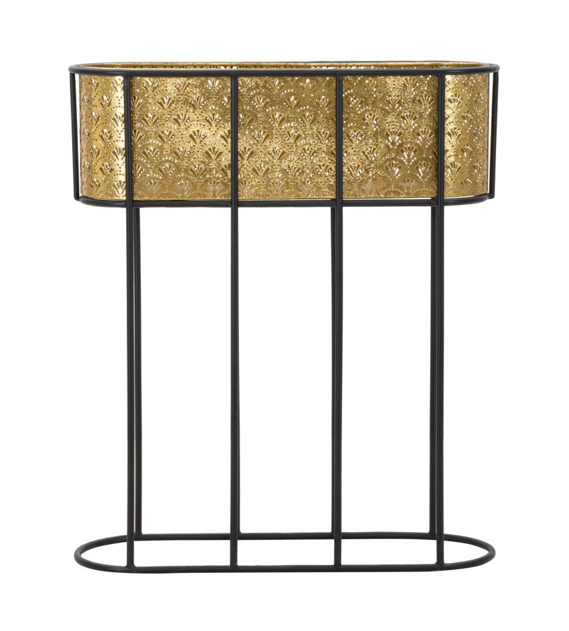 Vaso Oval GLAM – Dourado e Preto