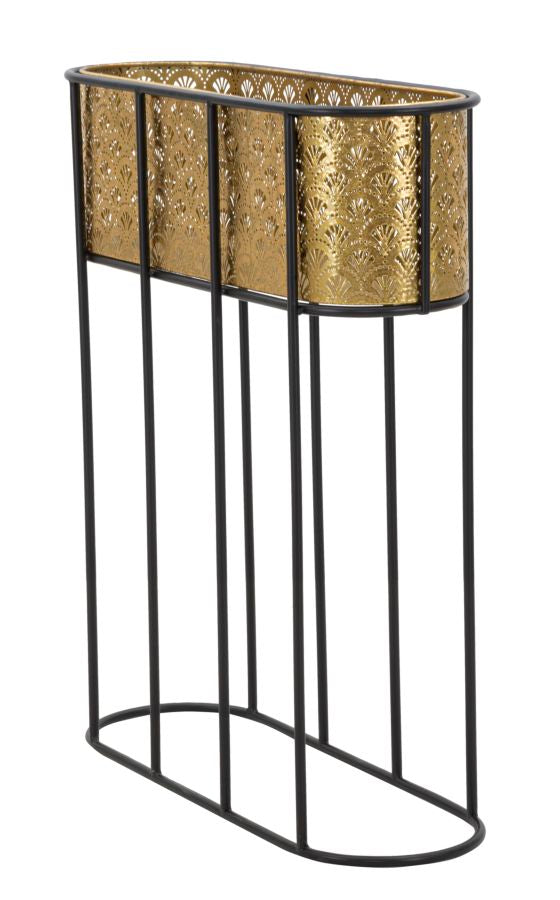 Vaso Oval GLAM – Dourado e Preto
