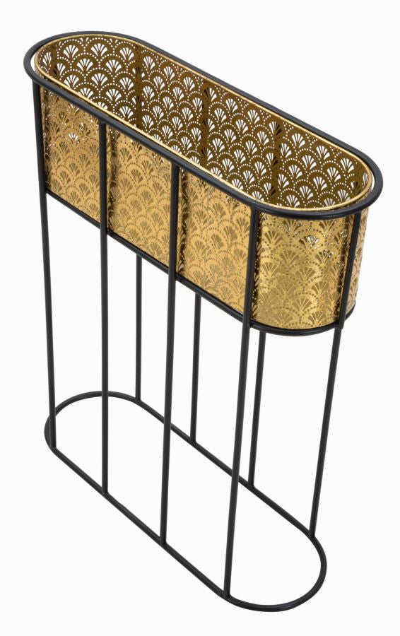 Vaso Oval GLAM – Dourado e Preto