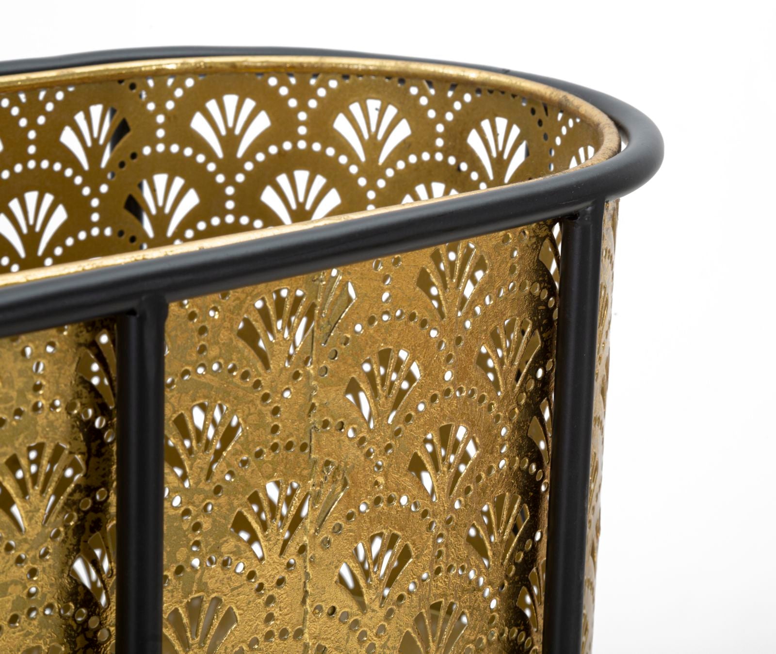 Vaso Oval GLAM – Dourado e Preto