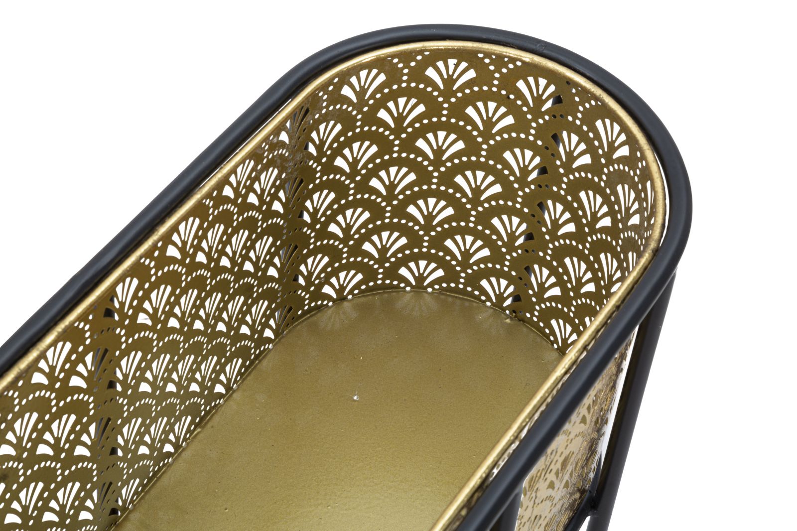 Vaso Oval GLAM – Dourado e Preto