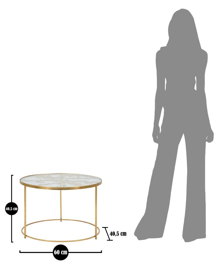 Mesa de Centro Redonda GLAM – Dourada