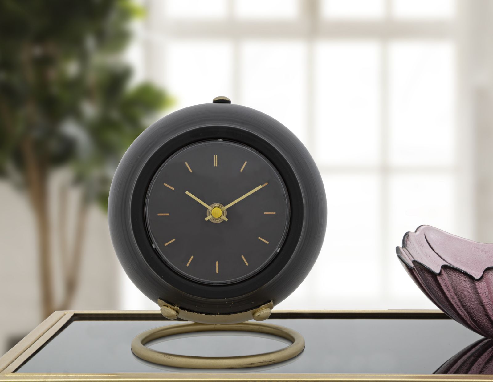 Relógio de Mesa GLAM – Preto e Dourado