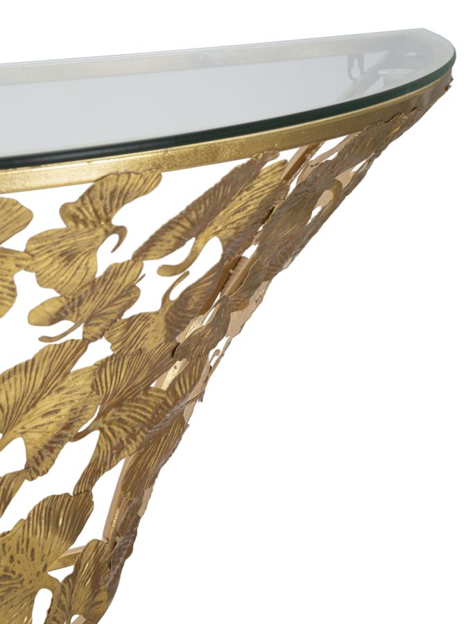 Mesa Consola Semicircular GLAM – Dourado