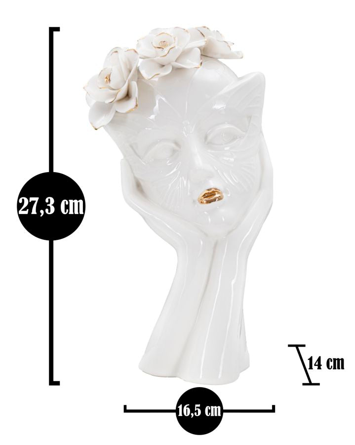 Vaso GLAM – Branco e Dourado