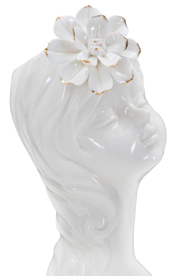 Vaso GLAM – Branco e Dourado