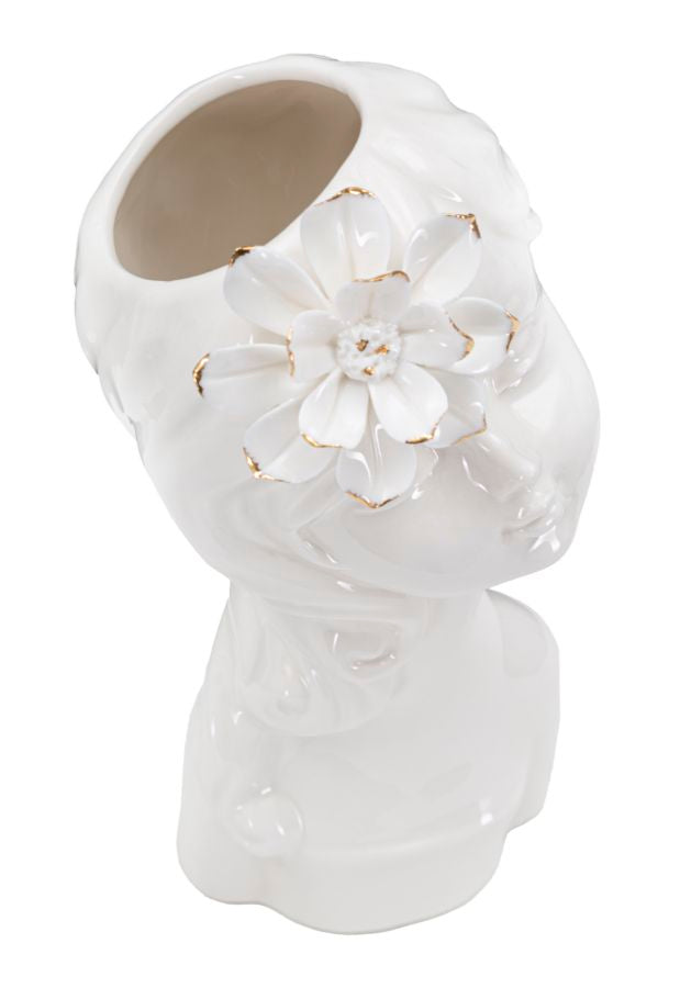 Vaso GLAM – Branco e Dourado