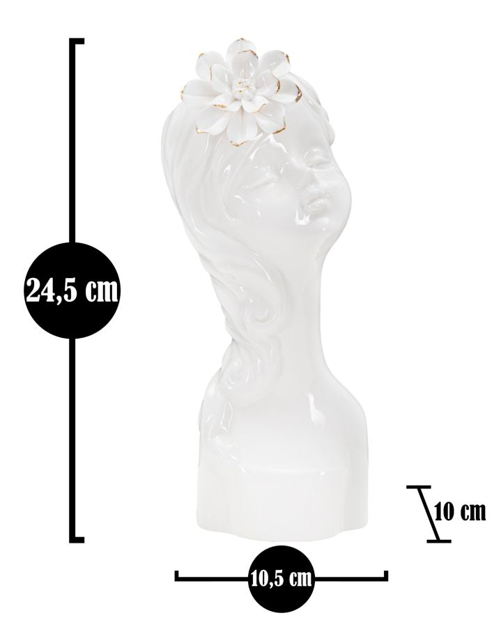 Vaso GLAM – Branco e Dourado