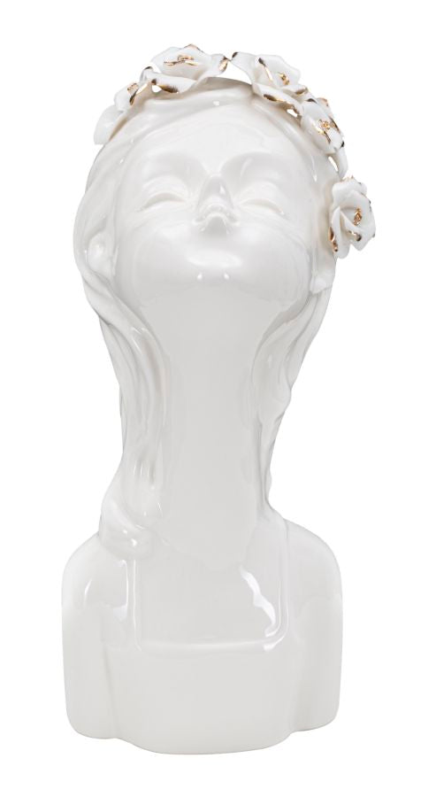 Vaso GLAM – Branco e Dourado