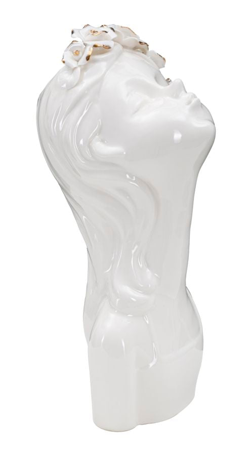 Vaso GLAM – Branco e Dourado