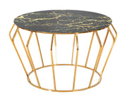 Mesa de centro redonda GLAM – dourada e preta