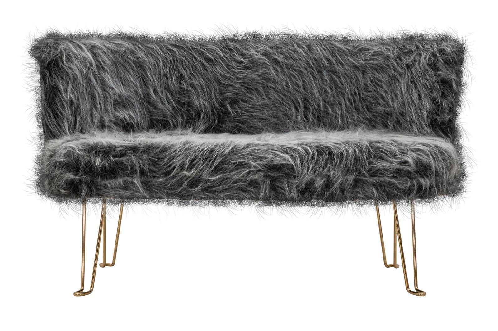 Sofá Particular 2 Lugares GLAM – Cinzento e Dourado