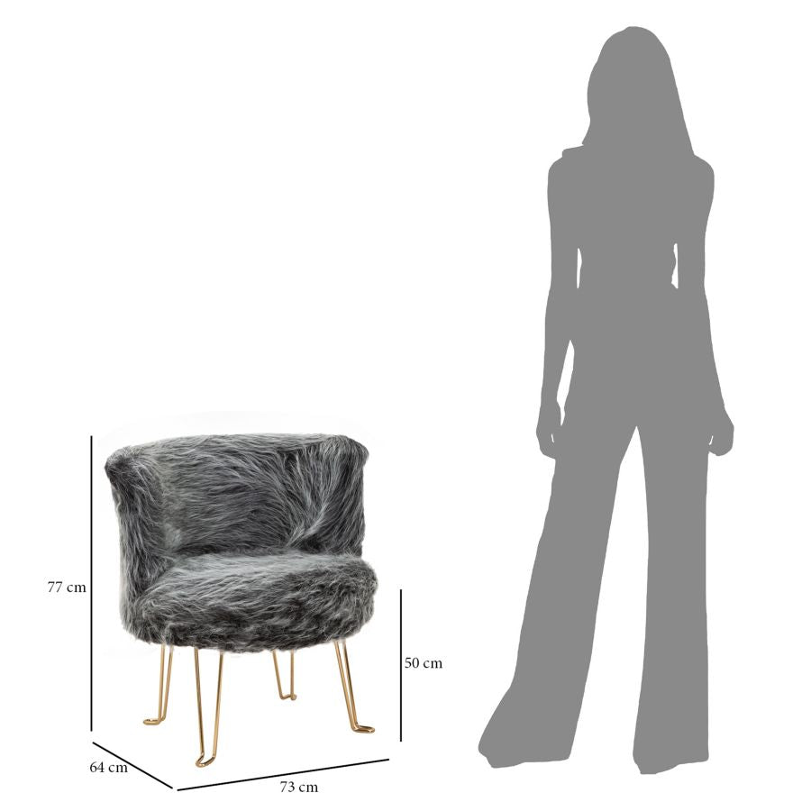 Cadeira Particular GLAM – Cinzento e Dourado