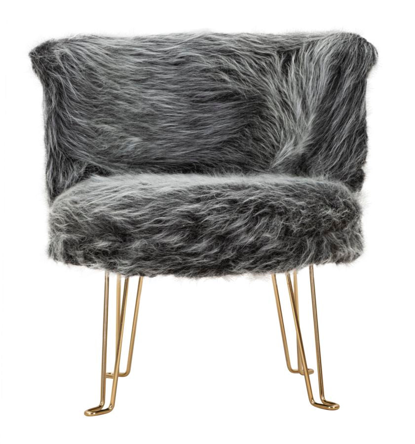 Cadeira Particular GLAM – Cinzento e Dourado