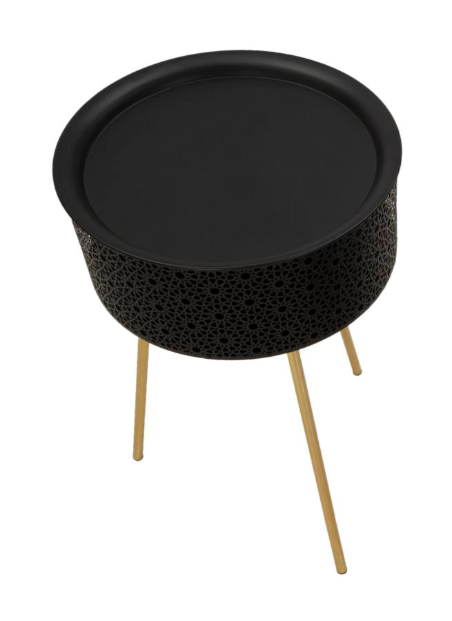 Mesa Redonda Pequena GLAM – Dourada e Preta