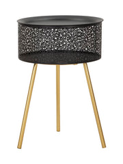 Mesa Redonda Pequena GLAM – Dourado e Preto