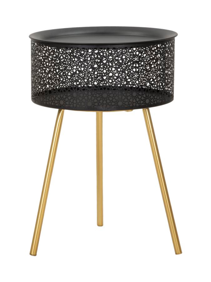 Mesa Redonda Pequena GLAM – Dourado e Preto