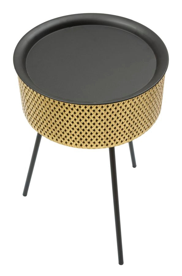 Mesa Redonda Pequena GLAM – Dourado e Preto