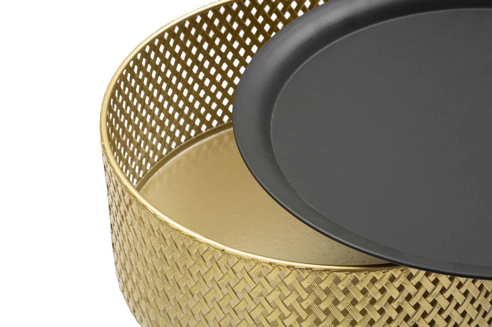 Mesa Redonda Pequena GLAM – Dourado e Preto