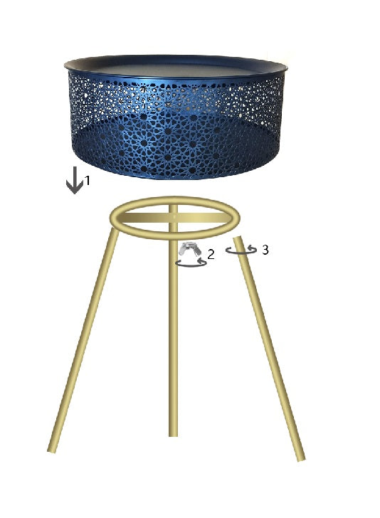 Mesa Redonda Pequena GLAM – Dourado e Preto