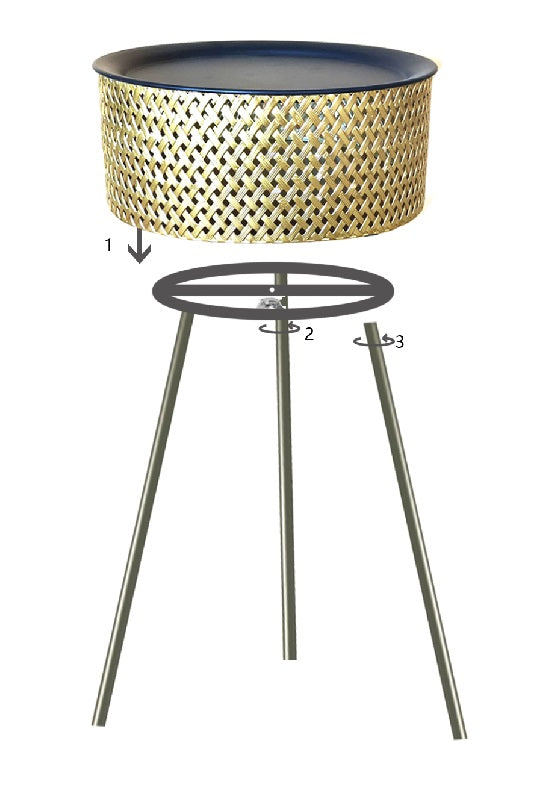 Mesa Redonda Pequena GLAM – Dourado e Preto