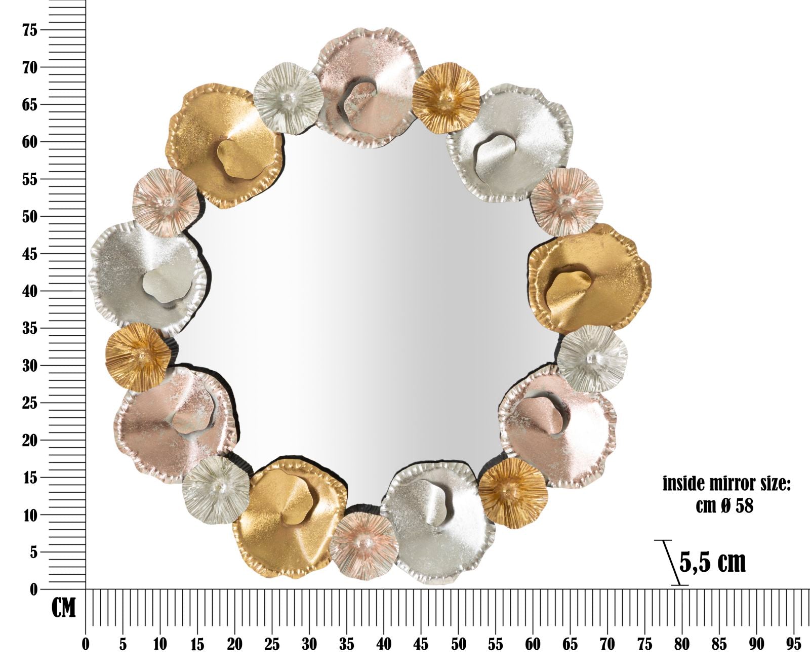 Espelho de Parede Redondo GLAM – Multicolor