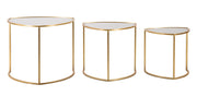 Conjunto de Mesas de Café Triangulares GLAM – Dourado